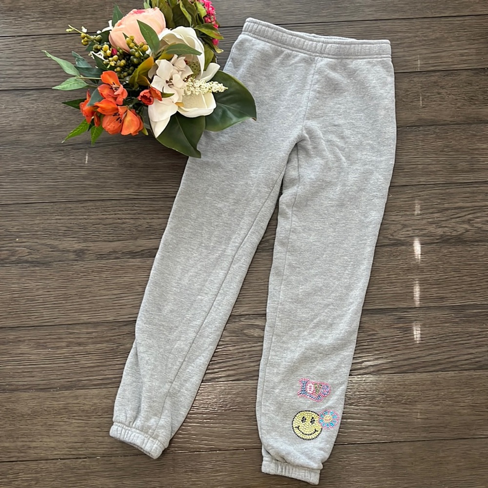 Girls Super Soft by Butter sweat pants with emoji design